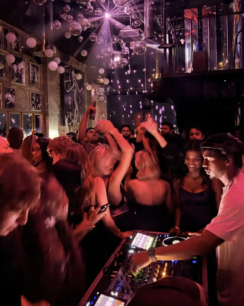 Crowd on a dark dance floor